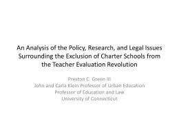 An Analysis of the Policy, Research, and Legal Issues Surrounding