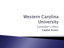 Fixed Assets - Western Carolina University