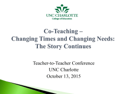 Co-Teaching - Teacher-to-Teacher Conference