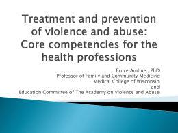 Ambuel - Treatment and Prevention of Violence and Abuse: Core