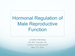 Hormonal Regulation of Male Reproductive Function