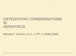 Osteopathic Considerations in Geriatrics