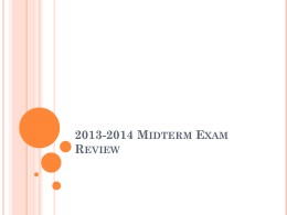 Midterm Review - Earth Science