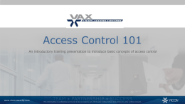Vicon Access Control 101