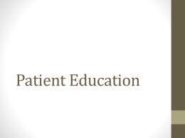 Patient education. student copy