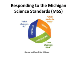 Responding to the Michigan Science Standards