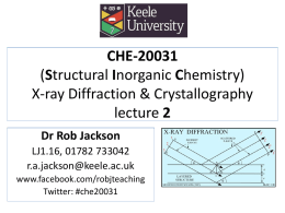 CHE-20031 XRD lecture 2