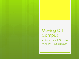 Moving Off Campus - Northern Michigan University