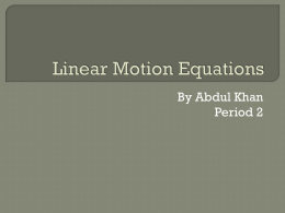 Linear Motion Equations