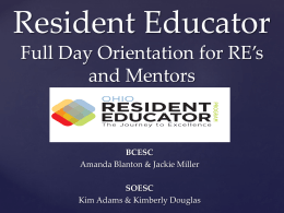 for RE`s and Mentors - Southern Ohio Educational Service Center