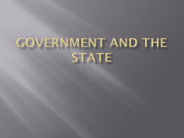 GOVERNMENT AND THE STATE