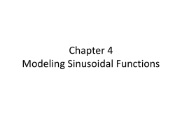 Chapter 4 Modeling Sinusoidal Functions Notes