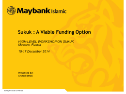 Sukuk : A Viable Funding Option