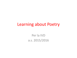 Learning about Poetry - Liceo Cesare