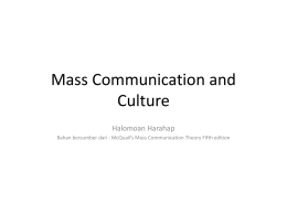 Mass Communication and Culture