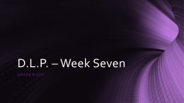 DLP Week 7 Grade 8 - Belle Vernon Area School District