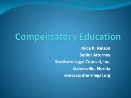 Compensatory Education - Seattle University School of Law