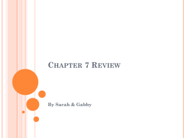 Chapter 7 Review
