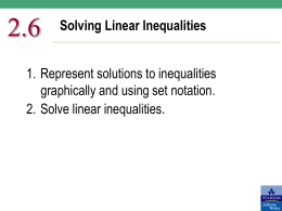 Solving Inequalities