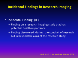 Incidental Findings in Research Imaging