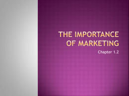 The Importance of Marketing