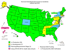 Electronic Death Registration Systems by Jurisdiction