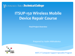 Mobile Device Repair Course at MATC Power Point
