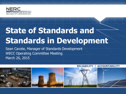 NERC Standards Development OC 3-26-2015