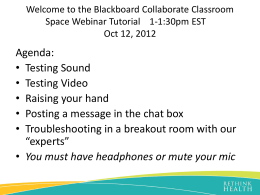 the Blackboard Collaborate Classroom Space Webinar Tutorial 1