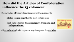 Aim: Why were the Articles of Confederation considered too weak?