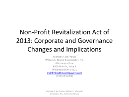 Nonprofit Revitalization Act Presentation on June 19 2014