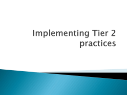 Artifact 3 - Implementing Tier 2 practices