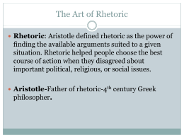 The Art of Rhetoric