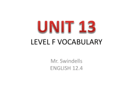 level f vocabulary - Swindells