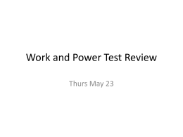 Work and Power Test Review