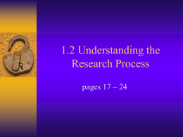 1.2 Understanding the Research Process