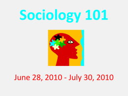 Sociology Class One PPT