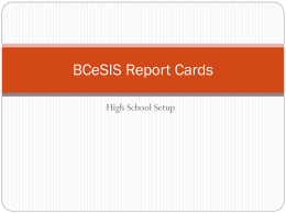 BCeSIS Report Cards