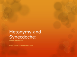 Metonymy and Synecdoche