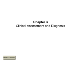 Durand and Barlow Chapter 3: Clinical Assessment, Diagnosis, and