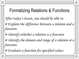 Relation Vs Function
