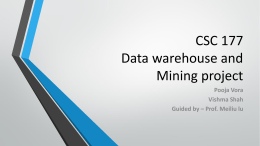 CSC 177 Data warehouse and Mining project