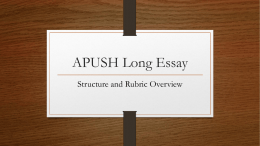 APUSH Long Essay