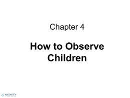 How to Observe Children - Wayne Community College