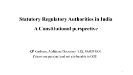 Evolution of statutory authorities