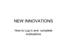 New innovations