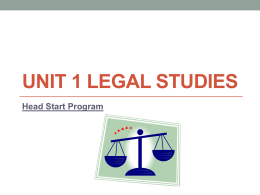 Introduction to Unit 1 PPT - Legal Studies
