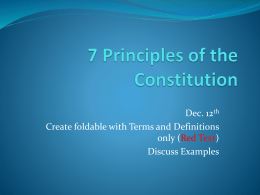 PowerPoint Presentation - 7 Principles of the Constitution