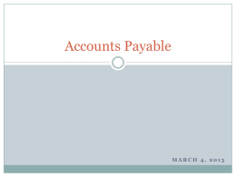 Introduction to Accounts Payable