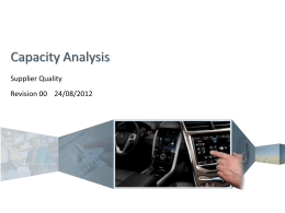 Capacity Analysis Report (CAR)